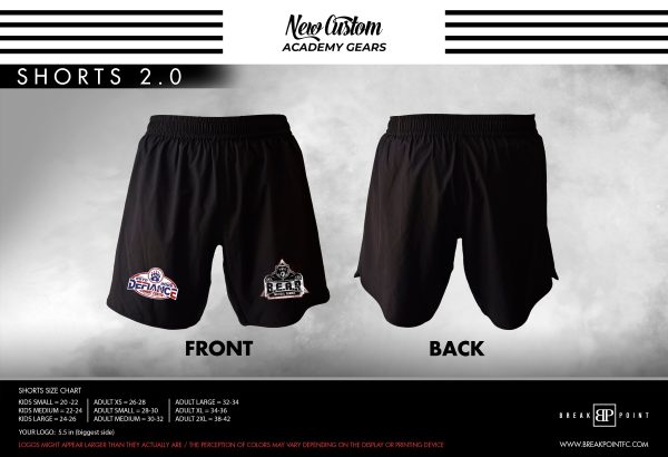 Defiance Martial Arts All Black Custom Shorts 2.0 #1132 C For Discount