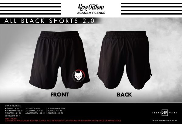 Karasutengu Academy All Black Custom Shorts 2.0 #377 A For Discount