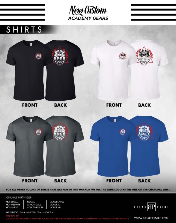 5.0 Evolved Martial Arts Next Level Academy Shirts #1338 A (APEX) For Cheap