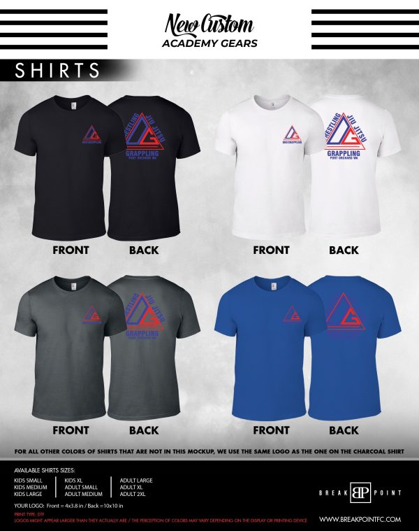 DNG Grappling Academy Next Level Academy Shirts #1335 A For Sale