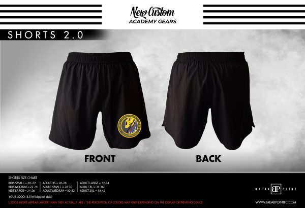 Choson Academy of Full Circle All Black Custom Shorts 2.0 #544 For Sale