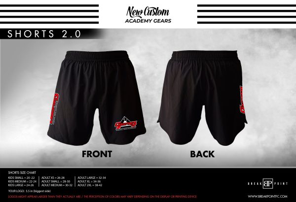Champions Martial Arts Academy All Black Custom Shorts 2.0 #928 Sale