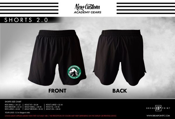 Dark Horse BJJ & MMA All Black Custom Shorts 2.0 #359 Hot on Sale