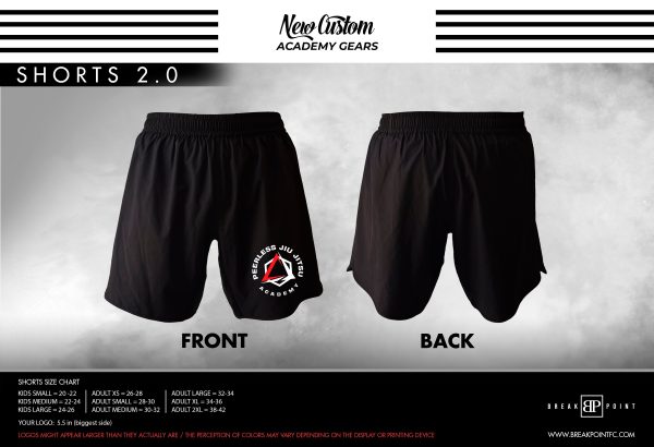Peerless Jiu Jitsu All Black Custom Shorts 2.0 #287 For Cheap