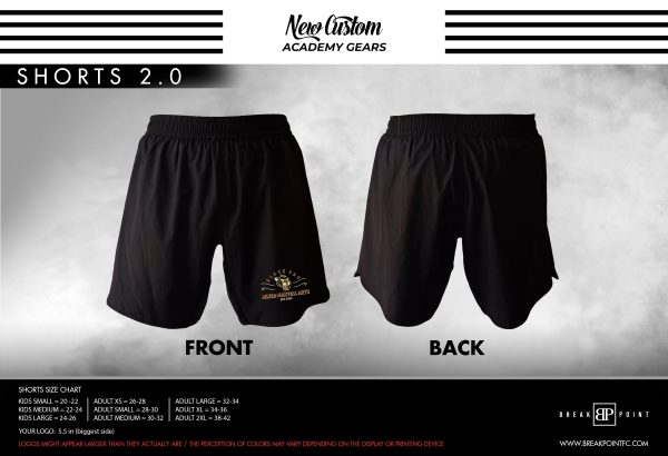 Black Cat Mixed Martial Arts and Self Defense All Black Custom Shorts 2.0 #899 A Supply