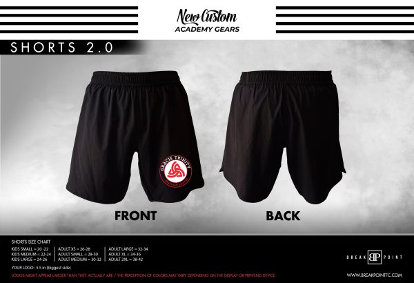 Gracie Trinity All Black Custom Shorts 2.0 #1280 A Online Sale