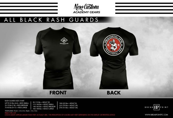 Yodo Academy All Black Custom Rash Guards Short Sleeves #971 B Online Hot Sale