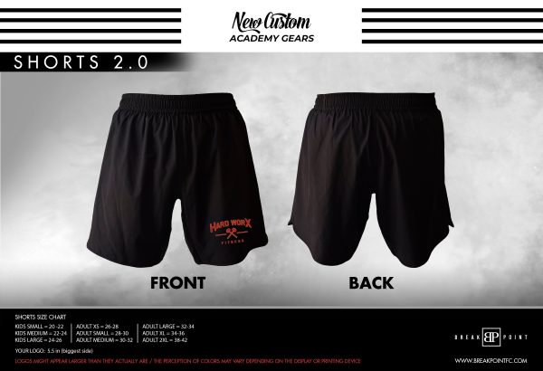 HardWorx Fitness All Black Custom Shorts 2.0 #1137 Discount