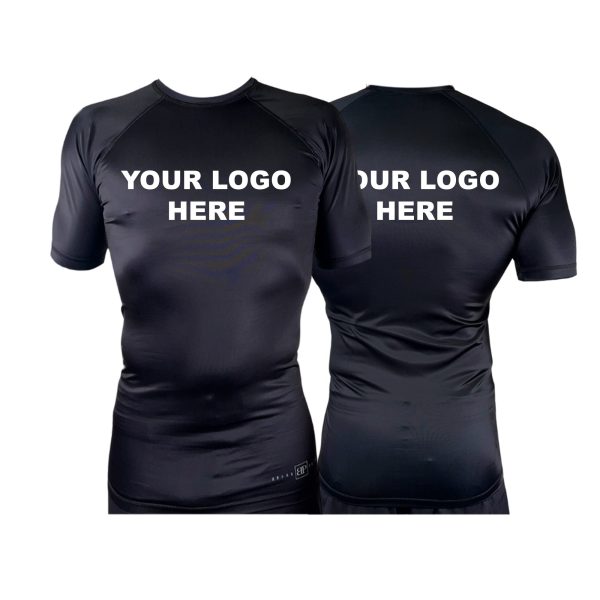 Yodo Academy All Black Custom Rash Guards Short Sleeves #971 B Online Hot Sale - Image 2