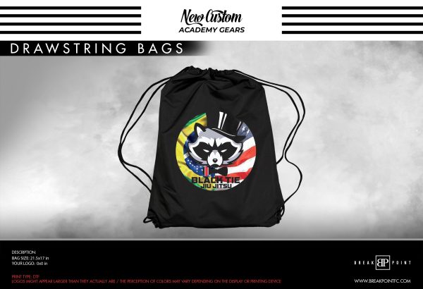 Black Tie Custom Drawstring Bags #221 For Discount