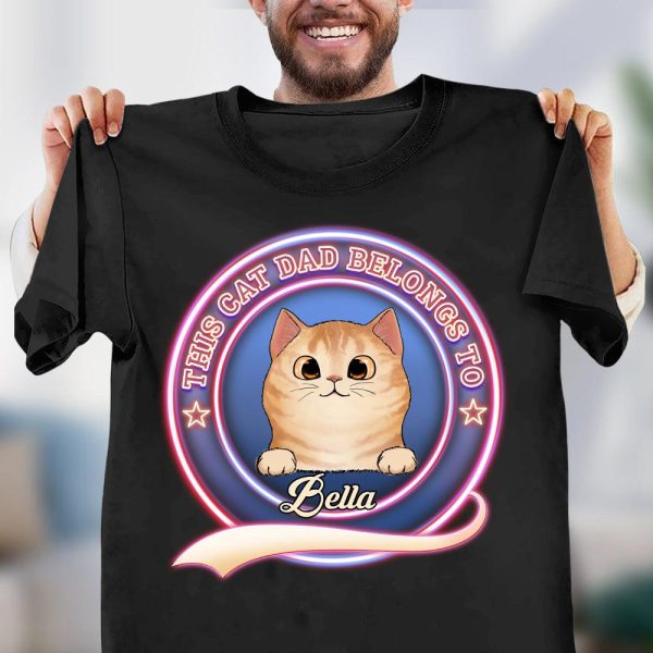 This Cat Dad Belongs To Cat Personalized Shirt, Father’s Day Gift for Cat Lovers, Cat Mom, Cat Dad - TS883PS02 Online - Image 3