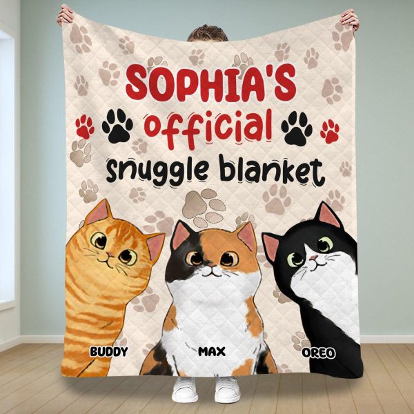 Official Snuggle Blanket Cat Personalized Premium Fleece Blanket, Mother’s Day Gift for Cat Lovers, Cat Mom, Cat Dad - QB077PS02 Online now