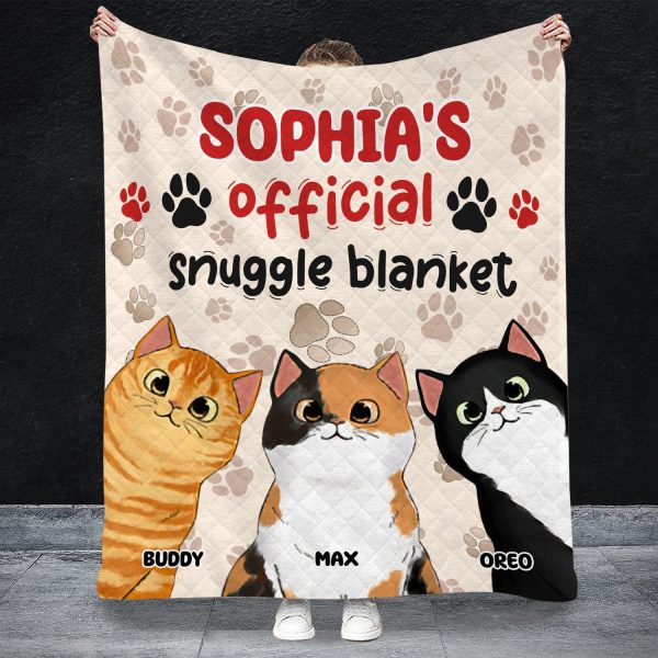 Official Snuggle Blanket Cat Personalized Premium Fleece Blanket, Mother’s Day Gift for Cat Lovers, Cat Mom, Cat Dad - QB077PS02 Online now - Image 3