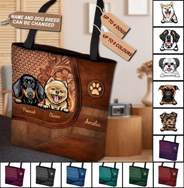 Dog Personalized All Over Tote Bag, Personalized Gift for Dog Lovers, Dog Dad, Dog Mom - TO033PS02 Online Sale